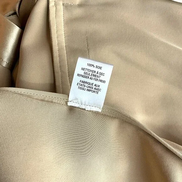 Nili Lotan Sophia Charmeuse Blazer Gold 100% Silk One Button Jacket Size 0 - Picture 13 of 13